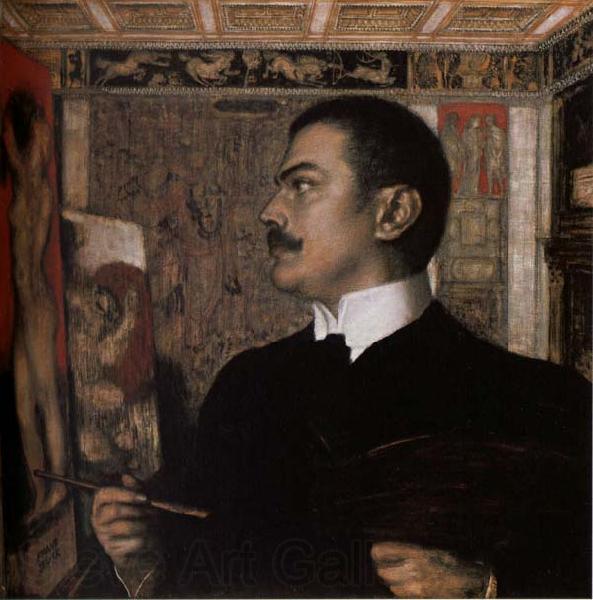 Franz von Stuck Self-Portrait at the Easel